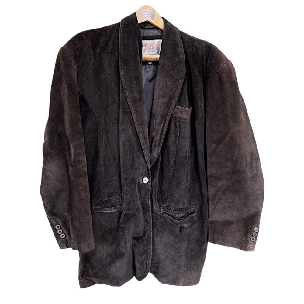 Atlantic Beach leather coat works black suede genuine leather jacket